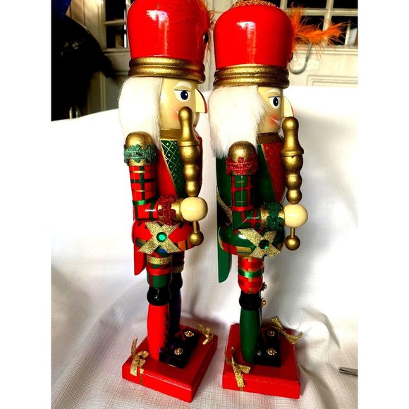 Nutcracker Christmas decoration 2 figurines wooden - Picture 3 of 9